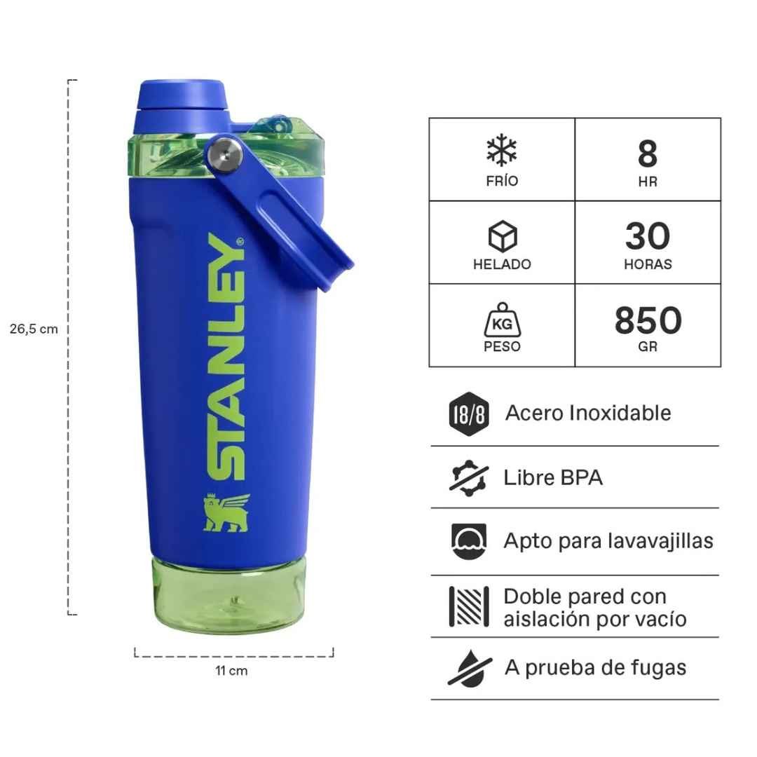 Botella Shaker Proteina Stanley Cobalt 591 ML